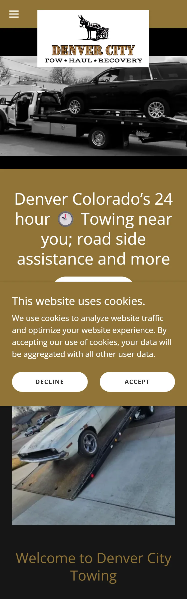 Denver City Towing website, scored 32/120